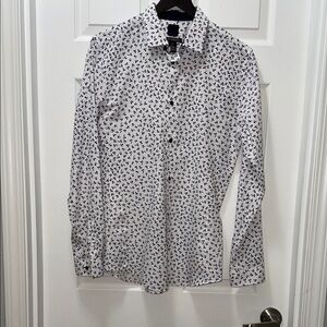 Men's Black and White Patterned Shirt